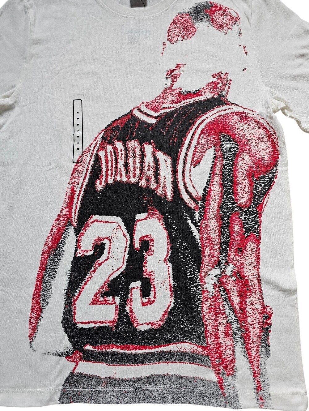 Nike Men's White Short-Sleeve Tee with Red and Black Jordan 23 Graphic, Size Med - Picture 2 of 5